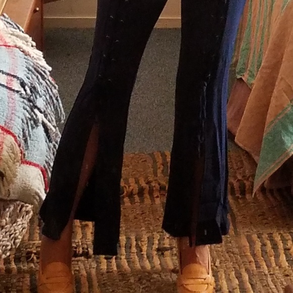 Corset Back Split Leg Navy Jumper - Picture 6 of 7